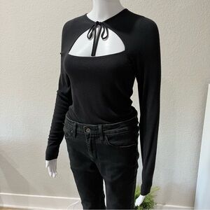 Aritzia Chic Long Sleeved Tie Neck Top